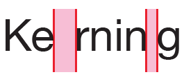 Example showing kerning between letters in a word