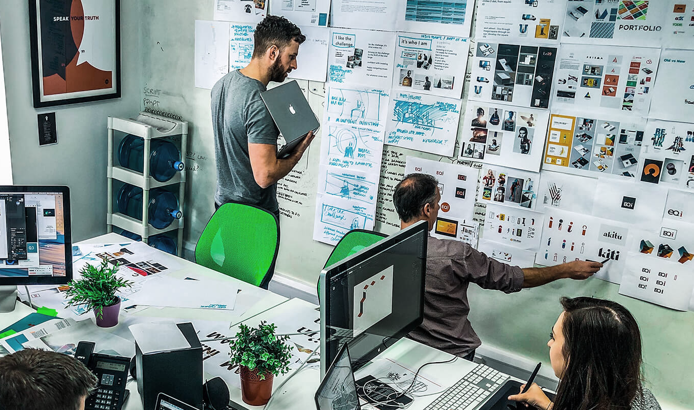 Talking and coming up with ideas during a creative brainstorm