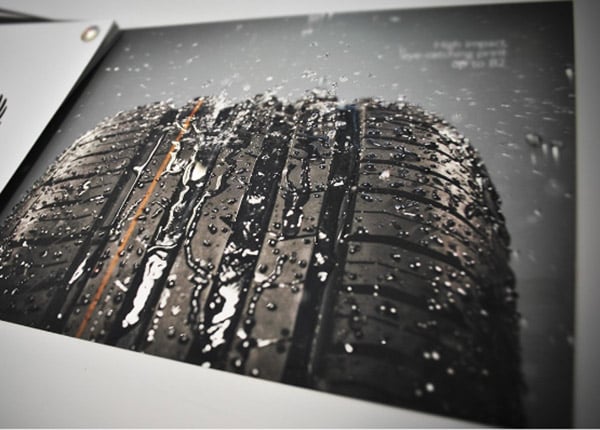 Tyre in a printed brochure