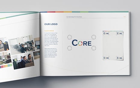 Core Brand Book open on page