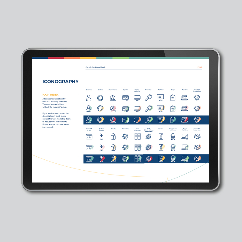 Core icons in brand book
