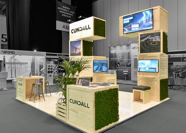 A wooden exhibition stand for Cundall