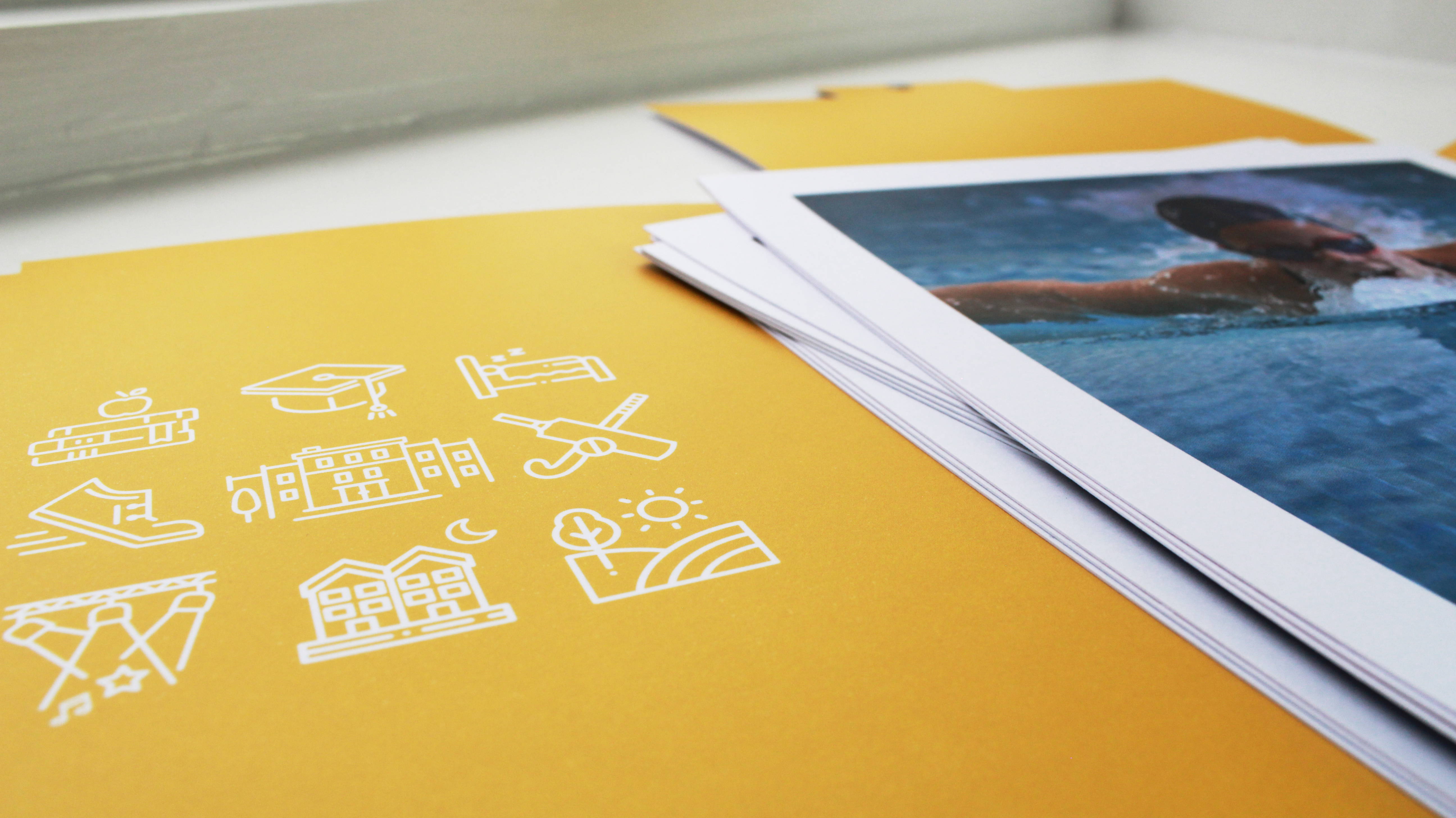 Yellow printed presentation folder