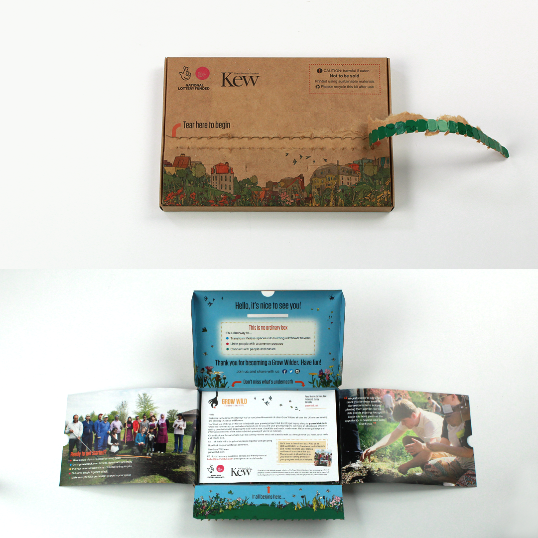 Kew Gardens printed seed mailing box