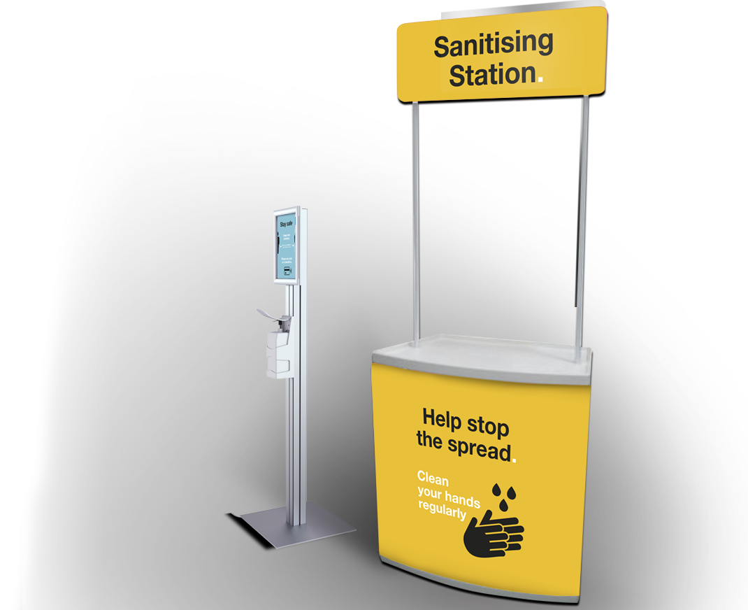 Social distancing sanitising station and dispenser