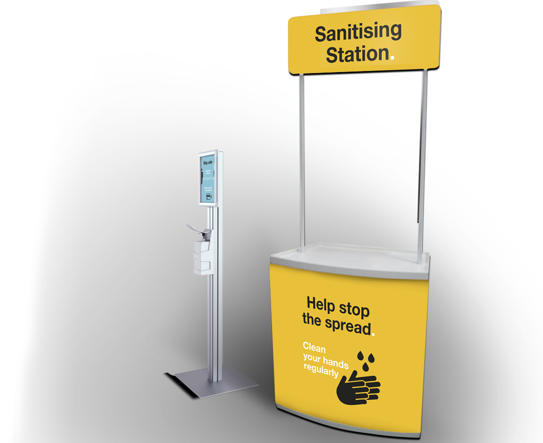 Social distancing sanitising station and dispenser