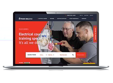 Tradeskills4U website on laptop screen